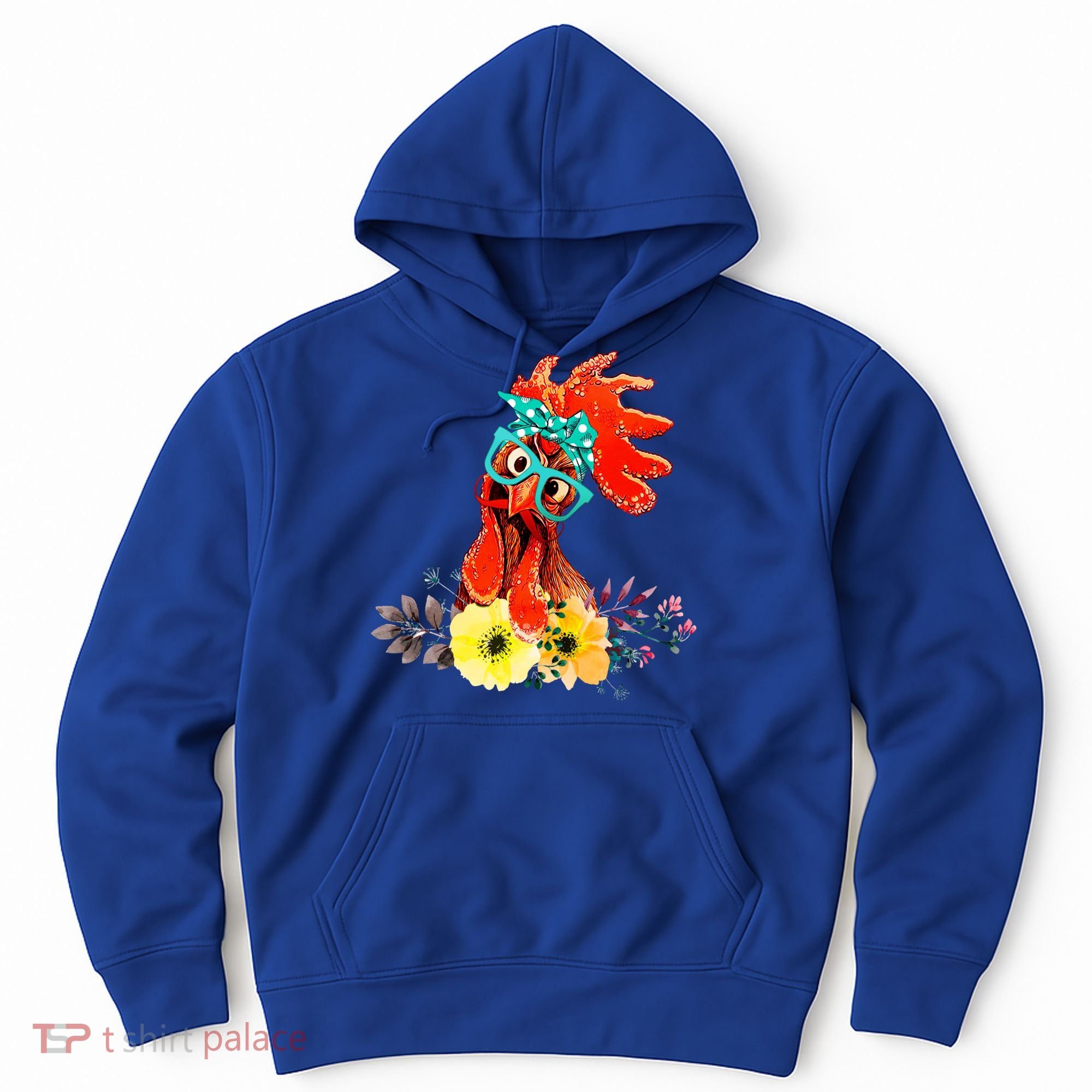 Chicken With Bandana Headband And Glasses Cute Cool Gift Hoodie
