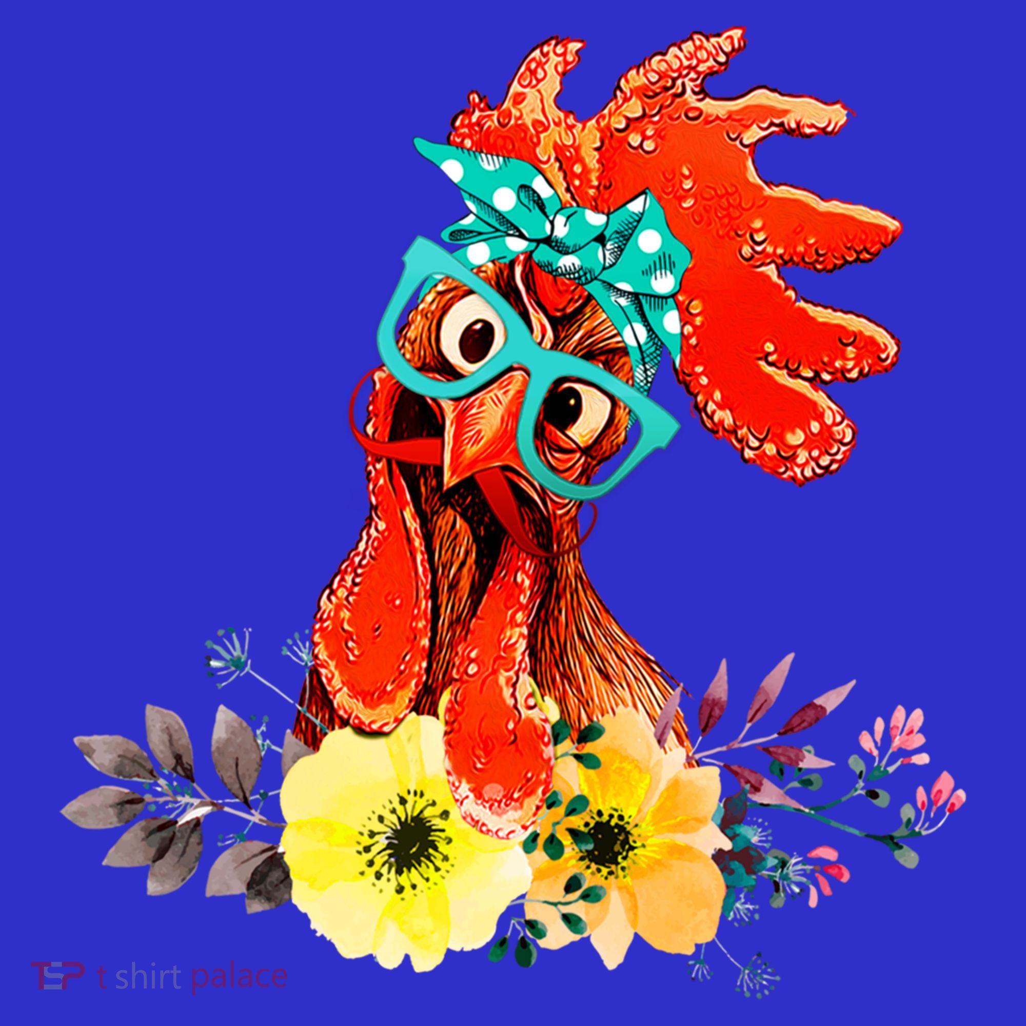 Chicken With Bandana Headband And Glasses Cute Cool Gift Hoodie