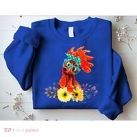 Chicken With Bandana Headband And Glasses Cute Cool Gift Sweatshirt thumb 2