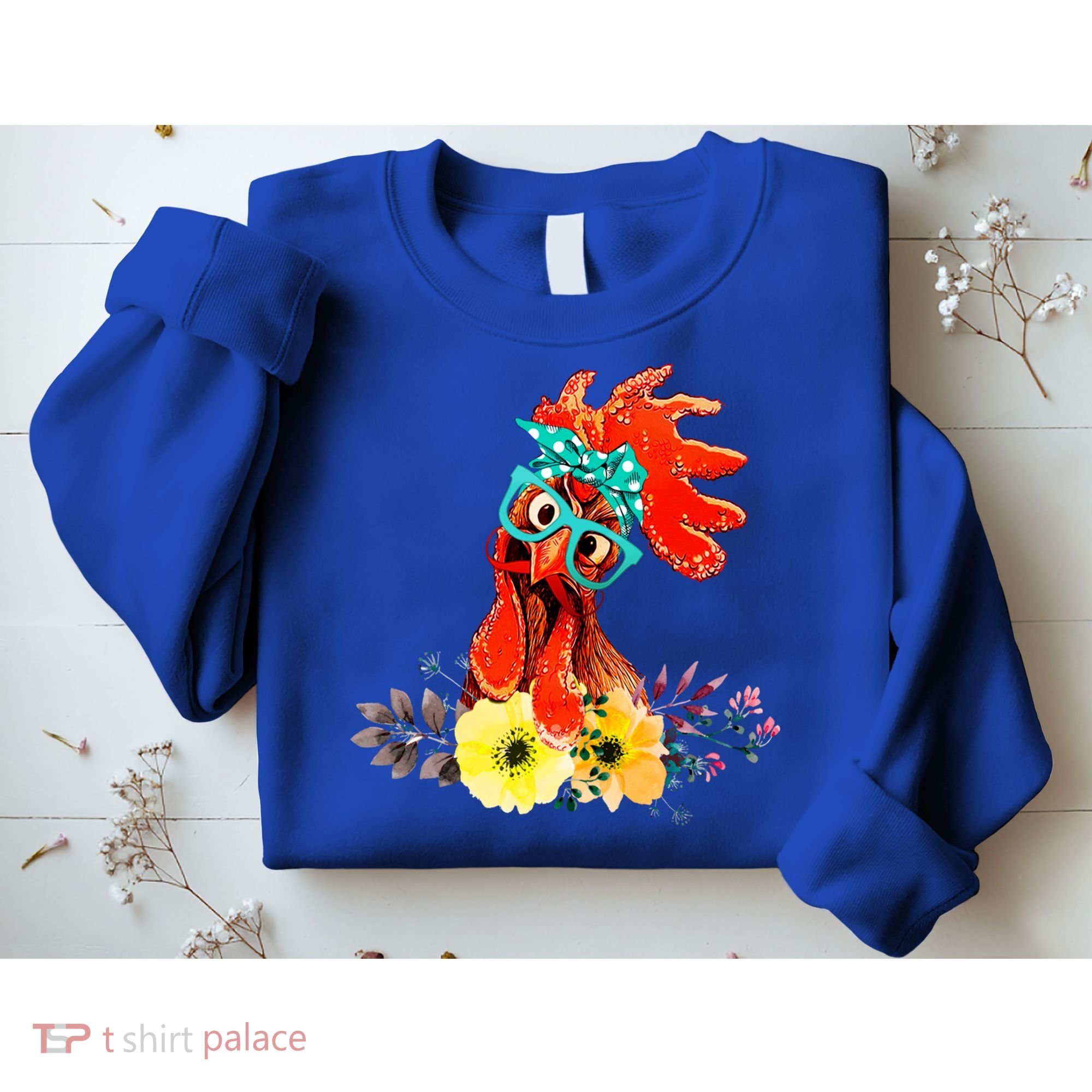 Chicken With Bandana Headband And Glasses Cute Cool Gift Sweatshirt