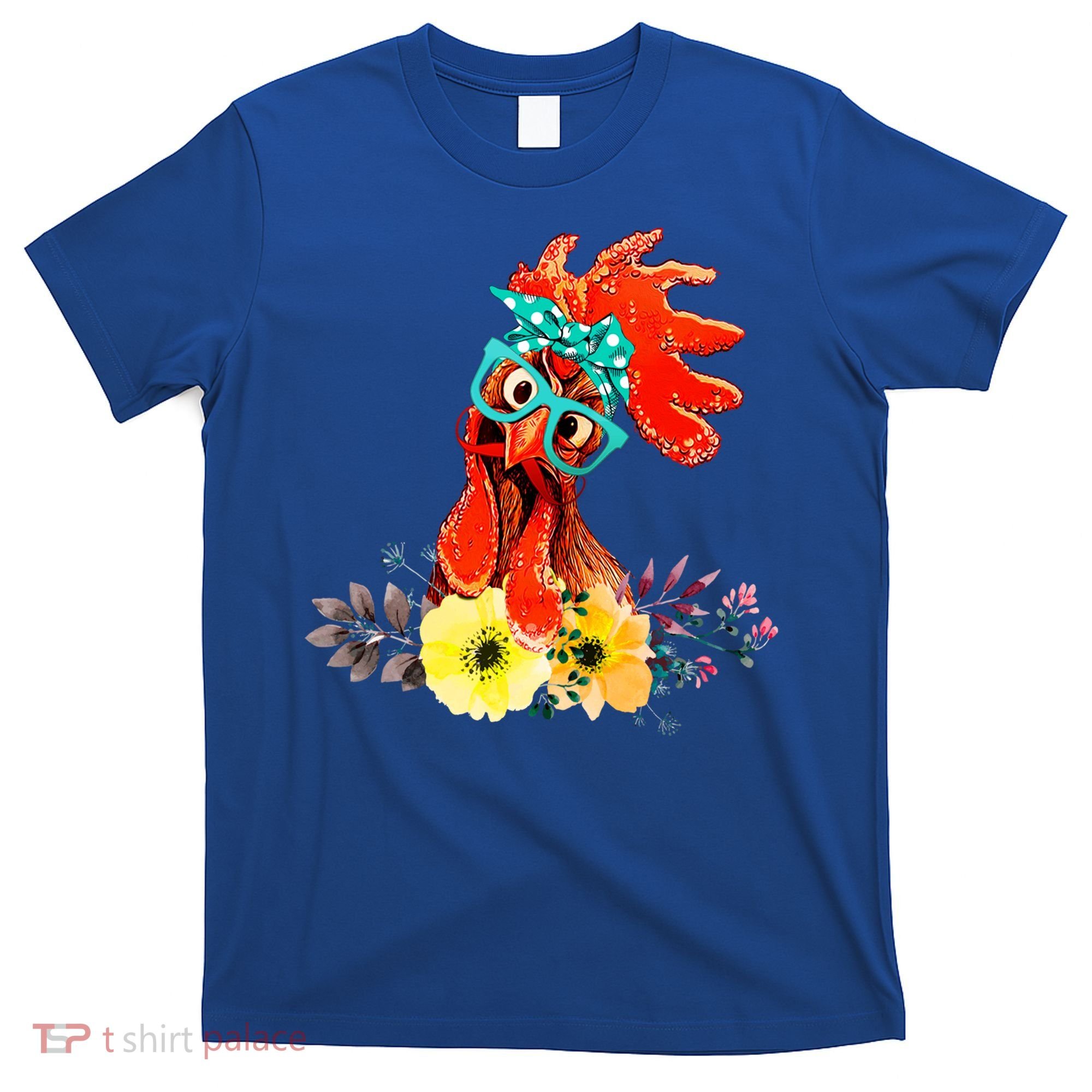 Chicken With Bandana Headband And Glasses Cute Cool Gift T-Shirt