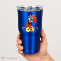 Chicken With Bandana Headband And Glasses Cute Cool Gift Tumbler thumb 2