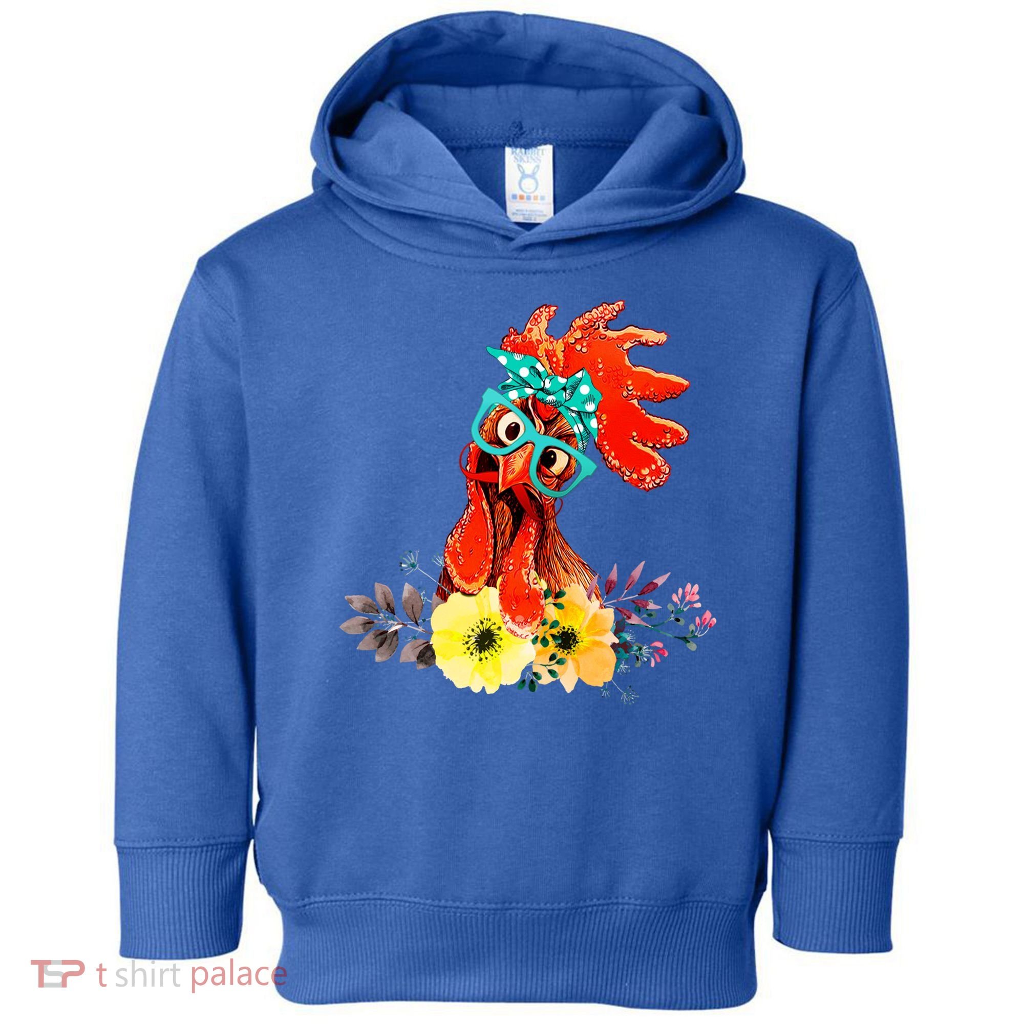 Chicken With Bandana Headband And Glasses Cute Cool Gift Toddler Hoodie