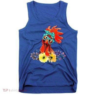 Chicken With Bandana Headband And Glasses Cute Cool Gift Tank Top