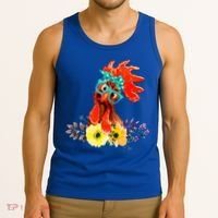 Chicken With Bandana Headband And Glasses Cute Cool Gift Tank Top thumb 3