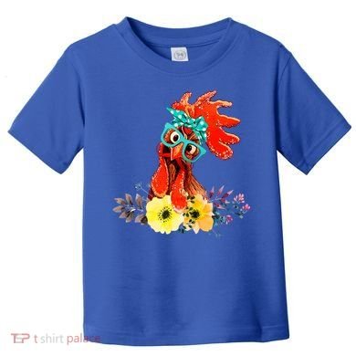 Chicken With Bandana Headband And Glasses Cute Cool Gift Toddler T-Shirt