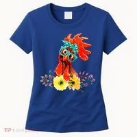 Chicken With Bandana Headband And Glasses Cute Cool Gift Women's T-Shirt thumb 0