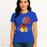 Chicken With Bandana Headband And Glasses Cute Cool Gift Women's T-Shirt thumb 4