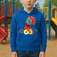 Chicken With Bandana Headband And Glasses Cute Cool Gift Kids Hoodie thumb 2