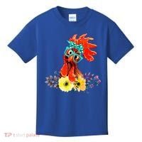 Chicken With Bandana Headband And Glasses Cute Cool Gift Kids T-Shirt thumb 0