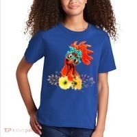 Chicken With Bandana Headband And Glasses Cute Cool Gift Kids T-Shirt thumb 2