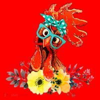 Chicken With Bandana Headband And Glasses Cute Cool Gift Santa Hat thumb 1