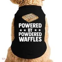 Cool Waffle Breakfast Snack Powered By Powdered Waffles Doggie Tank thumb 0