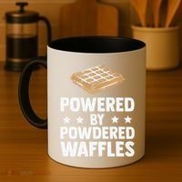 Cool Waffle Breakfast Snack Powered By Powdered Waffles Coffee Mug thumb 4