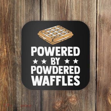 Cool Waffle Breakfast Snack Powered By Powdered Waffles Coaster