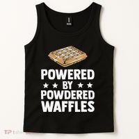 Cool Waffle Breakfast Snack Powered By Powdered Waffles Tank Top thumb 2