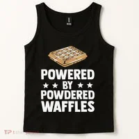 Cool Waffle Breakfast Snack Powered By Powdered Waffles Tank Top thumb 2