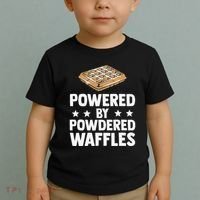 Cool Waffle Breakfast Snack Powered By Powdered Waffles Toddler T-Shirt thumb 2
