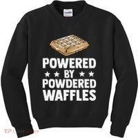 Cool Waffle Breakfast Snack Powered By Powdered Waffles Kids Sweatshirt thumb 0