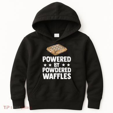 Cool Waffle Breakfast Snack Powered By Powdered Waffles Kids Hoodie