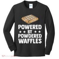 Cool Waffle Breakfast Snack Powered By Powdered Waffles Kids Long Sleeve Shirt thumb 0