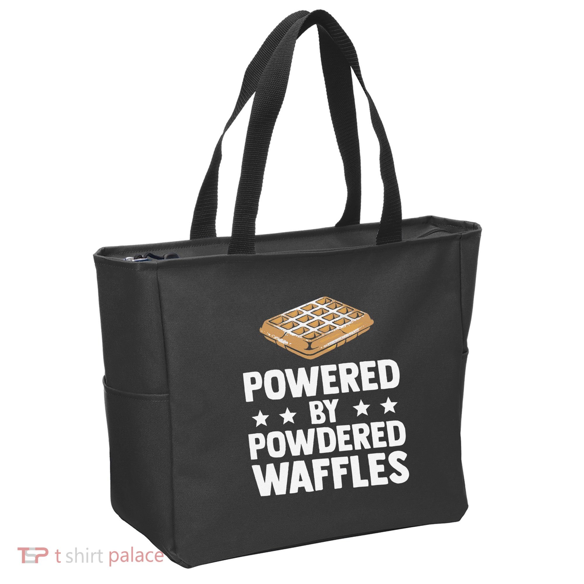 Cool Waffle Breakfast Snack Powered By Powdered Waffles Tote Bag