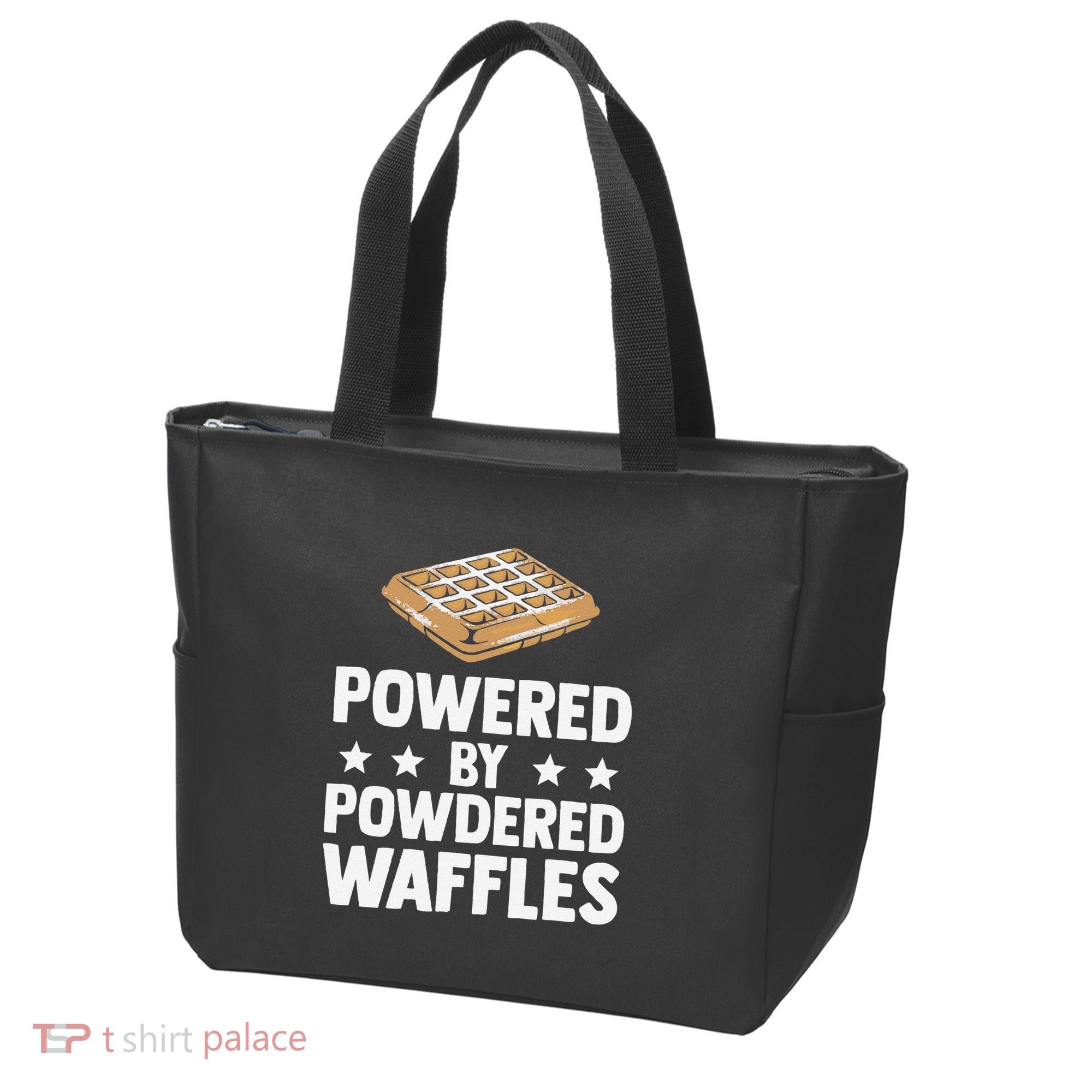 Cool Waffle Breakfast Snack Powered By Powdered Waffles Tote Bag