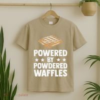 Cool Waffle Breakfast Snack Powered By Powdered Waffles T-Shirt thumb 2