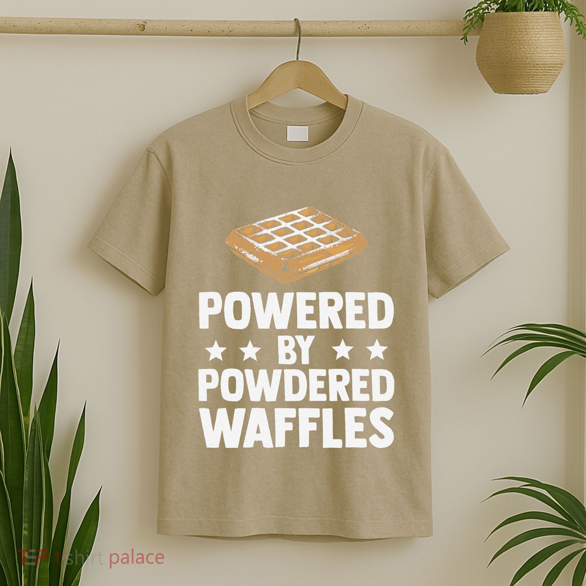 Cool Waffle Breakfast Snack Powered By Powdered Waffles T-Shirt