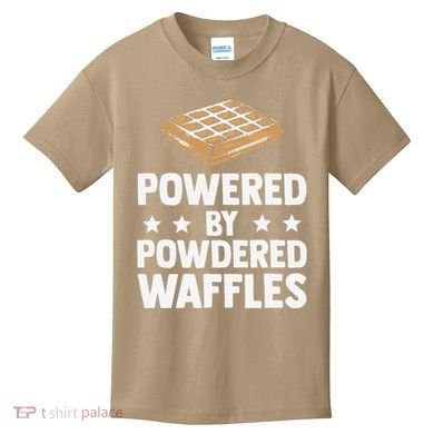 Cool Waffle Breakfast Snack Powered By Powdered Waffles Kids T-Shirt