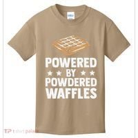 Cool Waffle Breakfast Snack Powered By Powdered Waffles Kids T-Shirt thumb 0