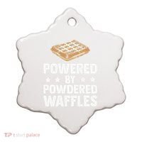 Cool Waffle Breakfast Snack Powered By Powdered Waffles Ceramic Ornament thumb 0