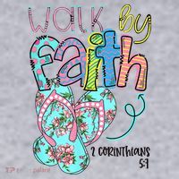 Christian Walk By Faith Flip Flops Summer Women's Sweatshirt thumb 2