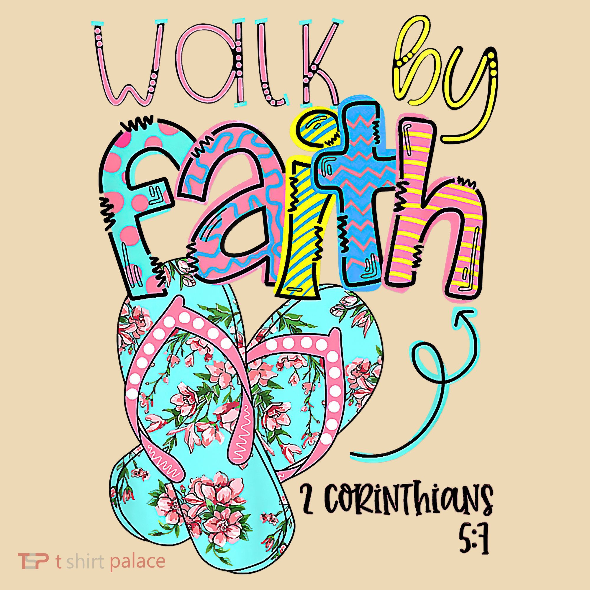 Christian Walk By Faith Flip Flops Summer Tote Bag