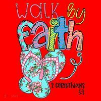 Christian Walk By Faith Flip Flops Summer Santa Hat thumb 1
