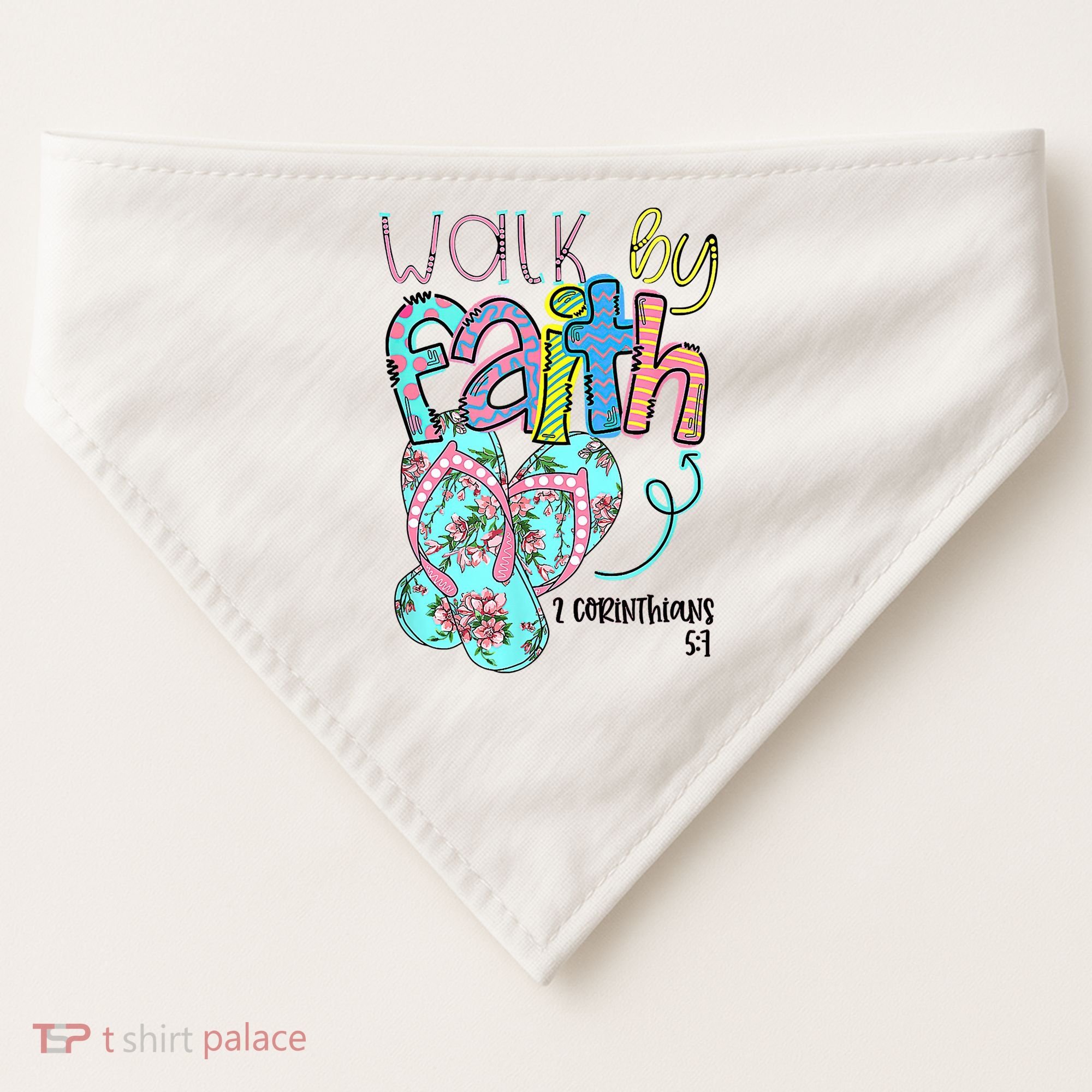 Christian Walk By Faith Flip Flops Summer USA-Made Doggie Bandana