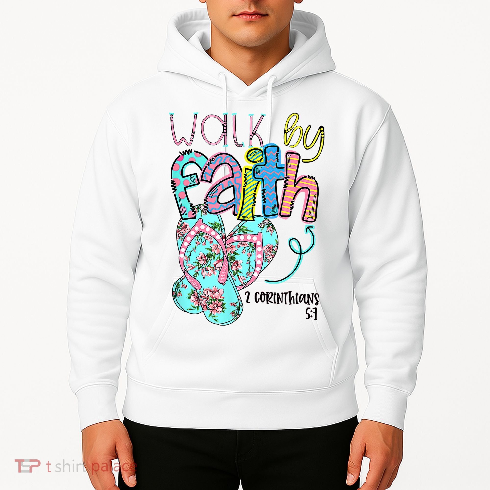 Christian Walk By Faith Flip Flops Summer Hoodie