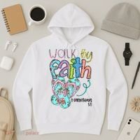 Christian Walk By Faith Flip Flops Summer Hoodie thumb 3