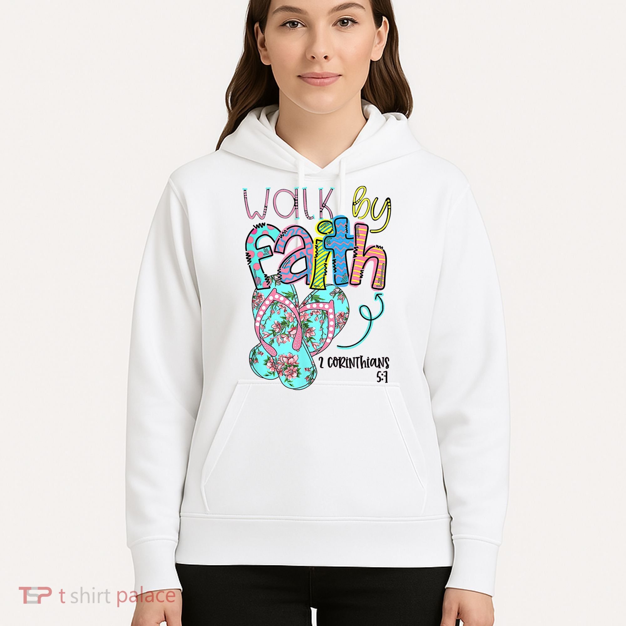 Christian Walk By Faith Flip Flops Summer Hoodie