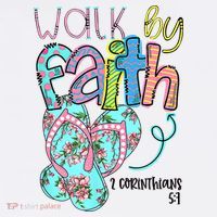 Christian Walk By Faith Flip Flops Summer Long Sleeve Shirt thumb 2