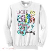 Christian Walk By Faith Flip Flops Summer Sweatshirt thumb 0