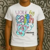 Christian Walk By Faith Flip Flops Summer T-Shirt thumb 3
