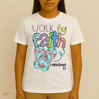 Christian Walk By Faith Flip Flops Summer T-Shirt thumb 4