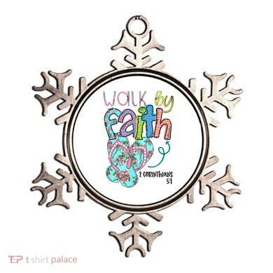 Christian Walk By Faith Flip Flops Summer Ornament
