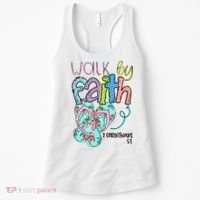 Christian Walk By Faith Flip Flops Summer Women's Tank Top thumb 0