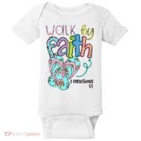 Christian Walk By Faith Flip Flops Summer Baby Bodysuit thumb 0