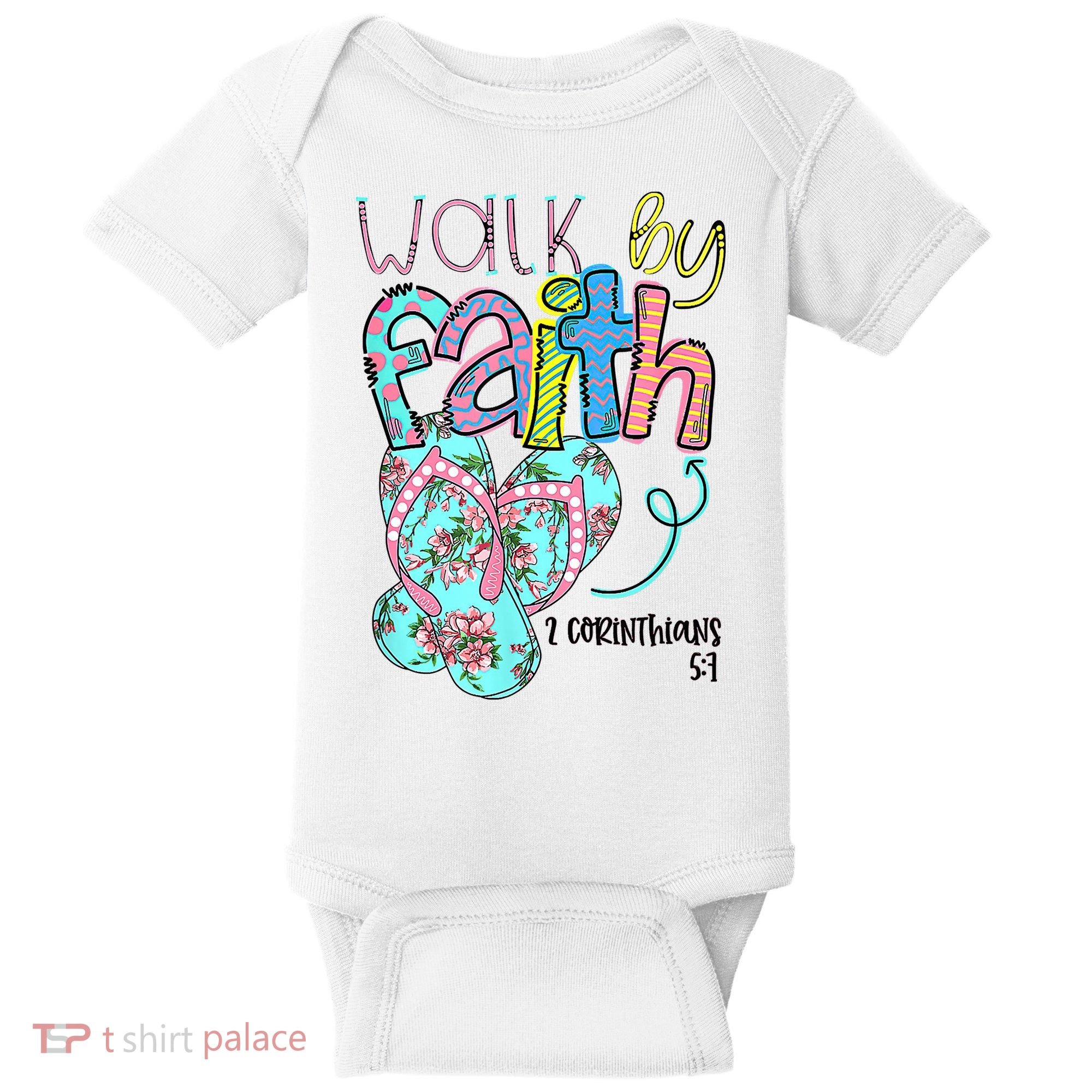 Christian Walk By Faith Flip Flops Summer Baby Bodysuit