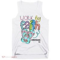 Christian Walk By Faith Flip Flops Summer Tank Top thumb 0