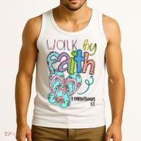 Christian Walk By Faith Flip Flops Summer Tank Top thumb 3