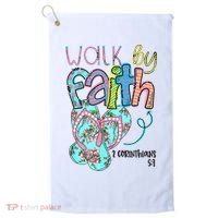 Christian Walk By Faith Flip Flops Summer Golf Towel thumb 0